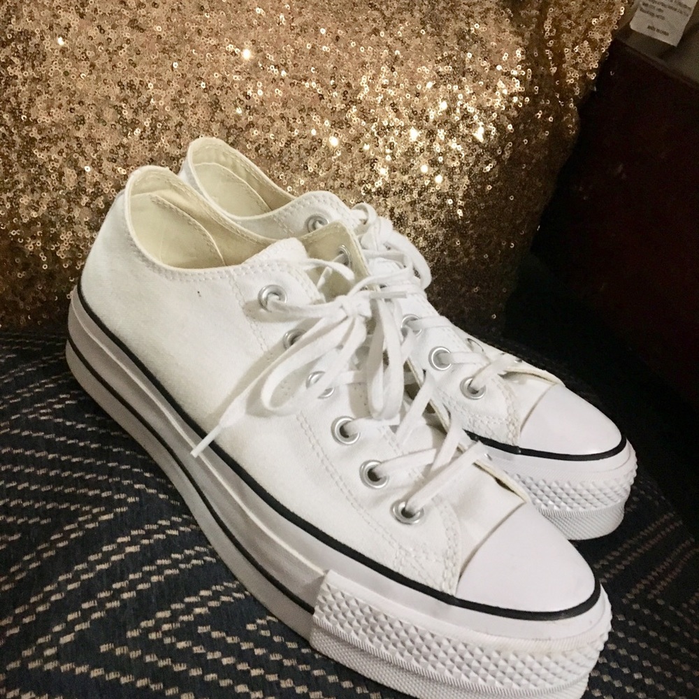 White Platform Converse